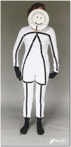 Homemade Halloween Costumes - Woman Stick Figure Costume (306x640), Png Download
