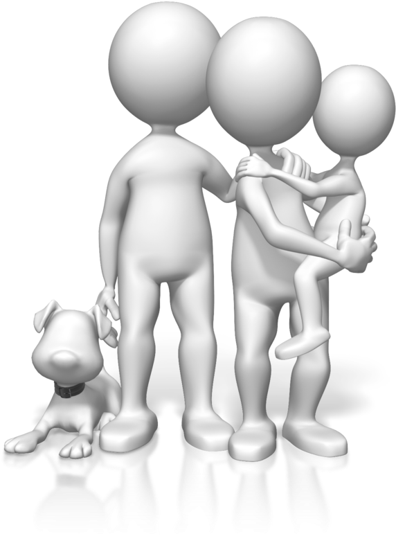 Family - Stick Figure Family Of 4 With Dog (650x800), Png Download