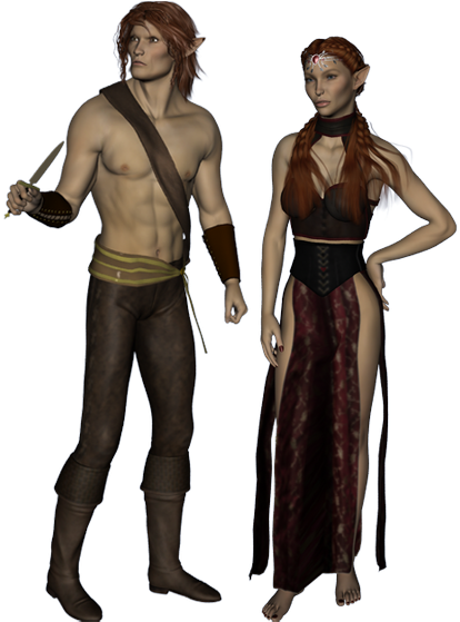 Elf Transparent Male Picture Freeuse Library - Elf Male And Female (420x568), Png Download