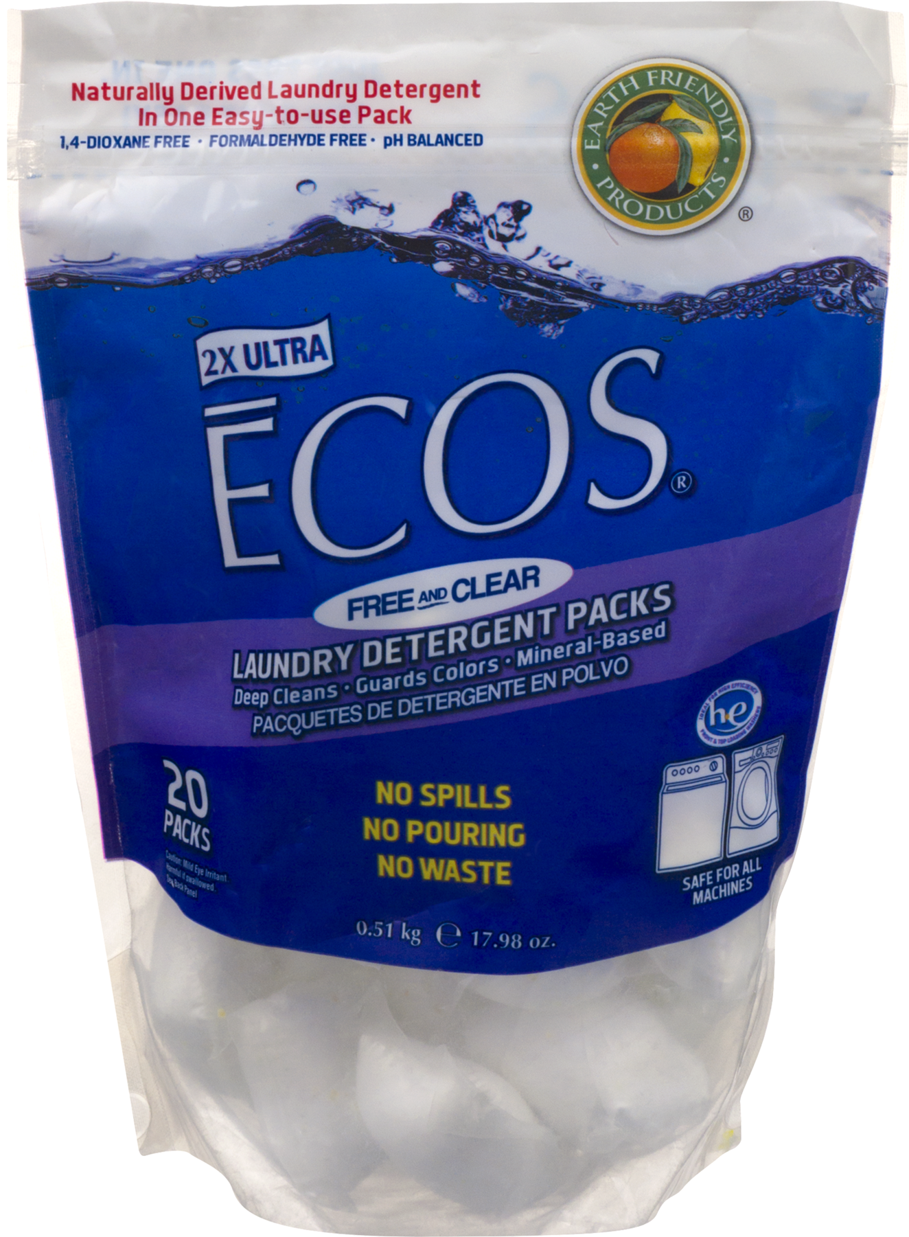 Ecos Free & Clear Laundry Detergent (1800x1800), Png Download