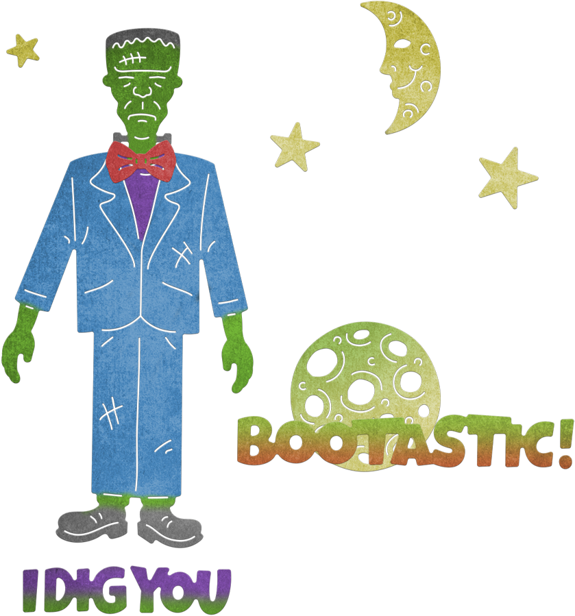Fun With Frankenstein - Cheery Lynn Designs Die-fun W/frankenstein, .375" To (1000x1000), Png Download