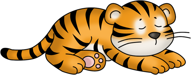 Tips For Better Sleep - Tiger Sleeping Clipart (617x242), Png Download