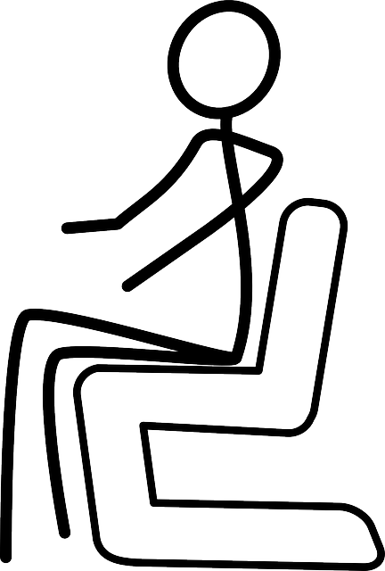 Computer, Stick, Outline, People, Man, Figure, Sleeping - Stick Figure Sitting On Chair (432x640), Png Download