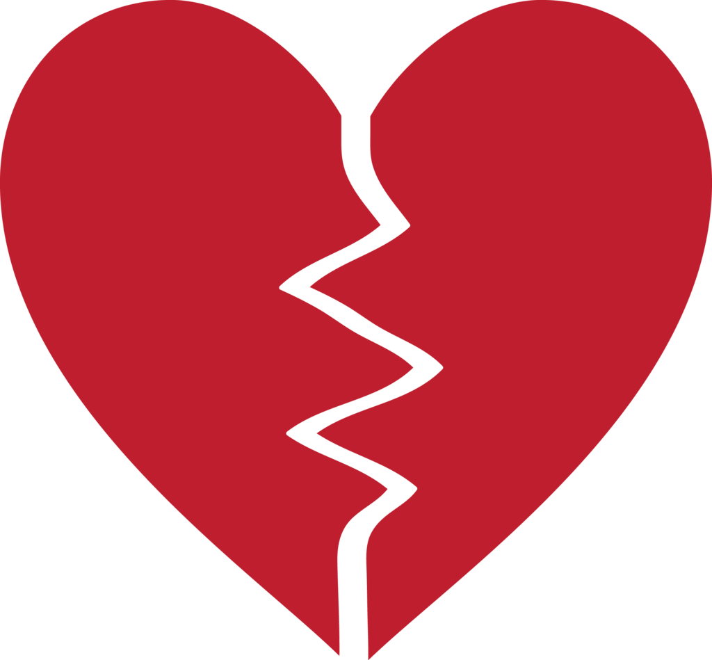 Broken Heart Cartoon - Cartoon Broken Love Heart (1024x949), Png Download