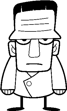 Little Frankenstein Coloring Page - Frankenstein Dibujo (600x470), Png Download