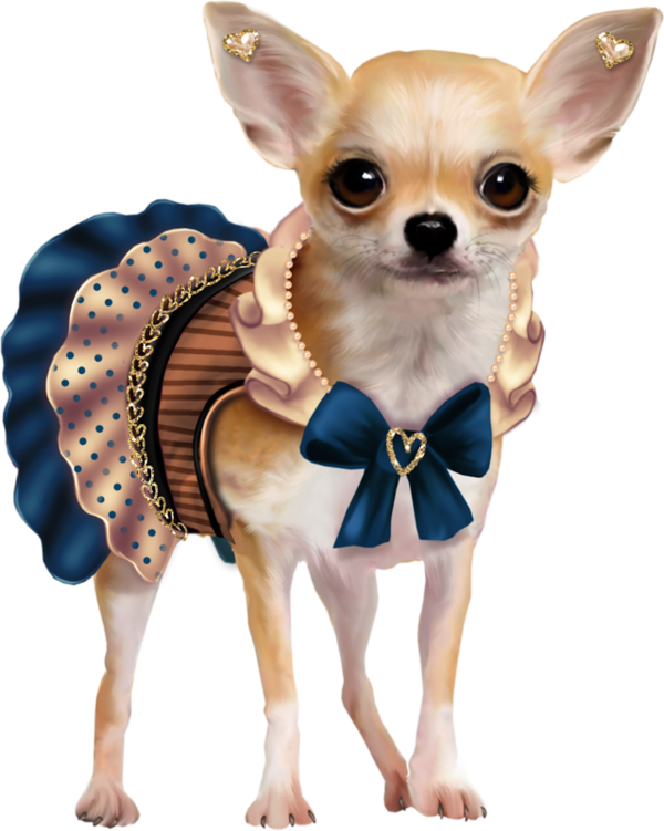 Clip Art Transparent Chiens Dog Puppies Wallpapers - Chihuahua Decoupage (600x751), Png Download