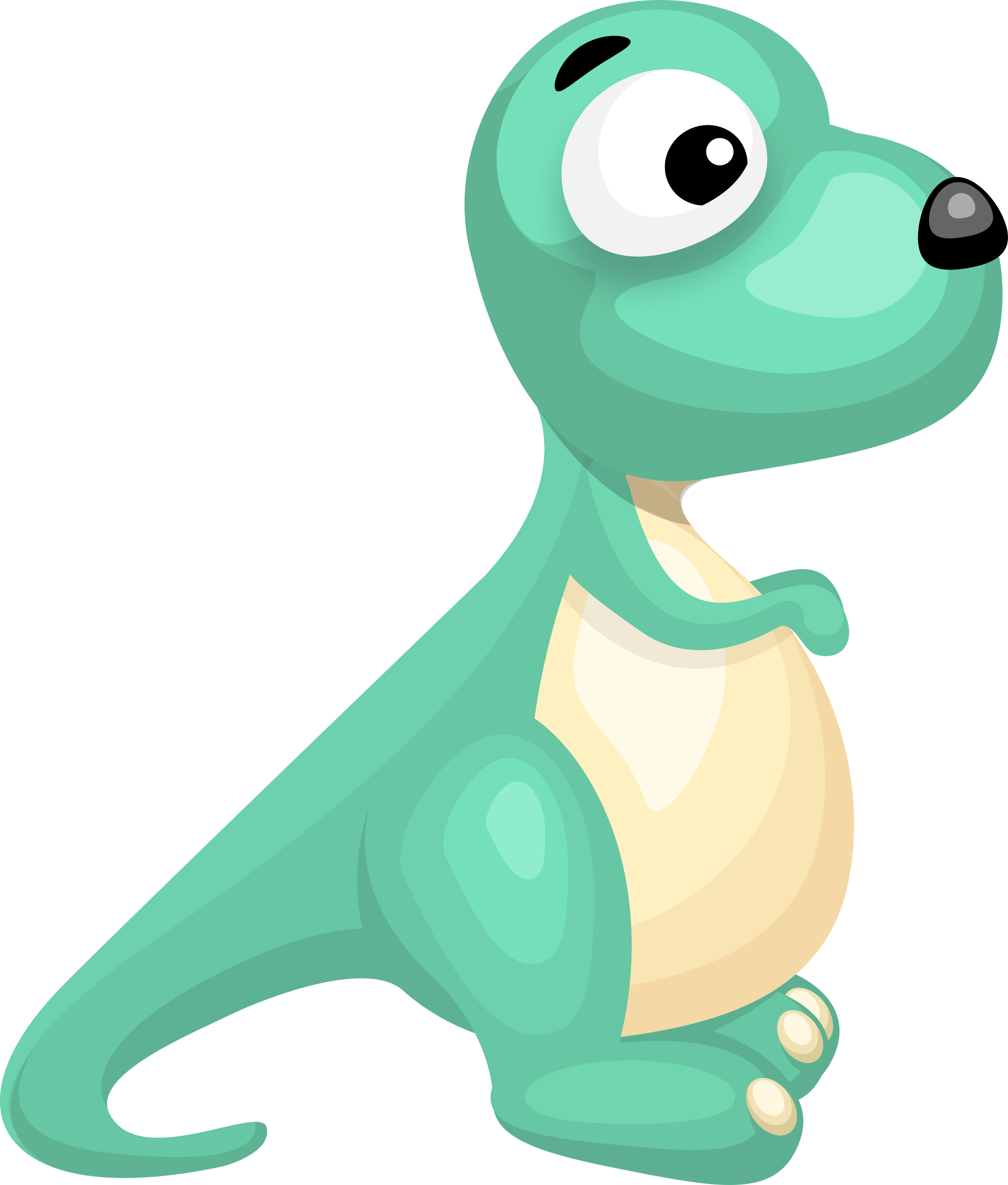 Cartoon Dinosaur Vector Clipart Graphics Icons Png - Dinosaur Clip Art Png (2042x2400), Png Download