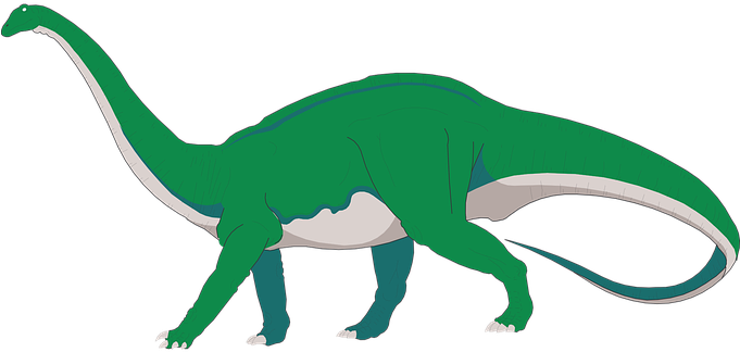 Dinosaur Long Neck Walking Tail Ancient Pr - Apatosaurus Clipart (680x340), Png Download