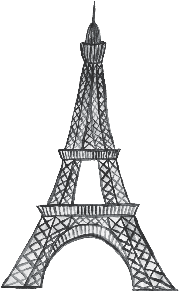 This Graphics Is Hand Painted Short Fashion Paris Cartoon - Chase Flowers And Eiffel Tower Outdoor Throw Pillow (1024x1024), Png Download