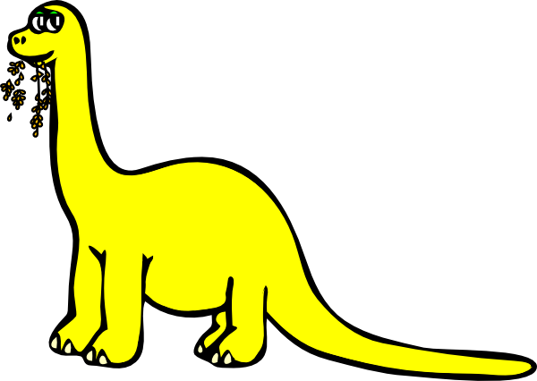 Cartoon Dinosaur Clipart - Yellow Dinosaur Clipart (600x426), Png Download