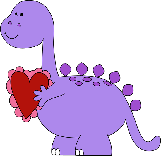 Valentine's Day Dinosaur Clip Art - Valentines Day Clip Art (550x534), Png Download