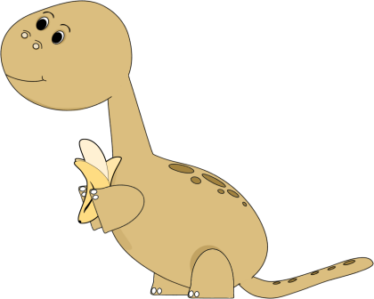 Dinosaur Eating A Banana (420x336), Png Download