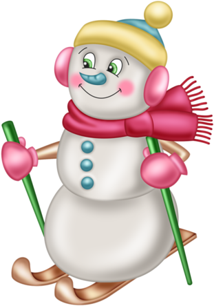 Snowmen Pictures - Bonhomme De Neige Rouge Png (386x500), Png Download