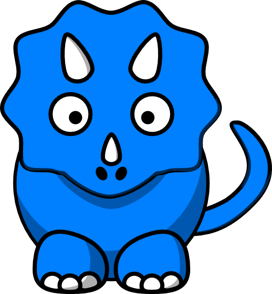 Baby Blue Dinosaur Clip Art At Clker - Blue Dinosaur Clipart (552x597), Png Download