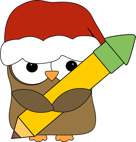 Christmas Clip Art Images Holding A Pencil (477x500), Png Download