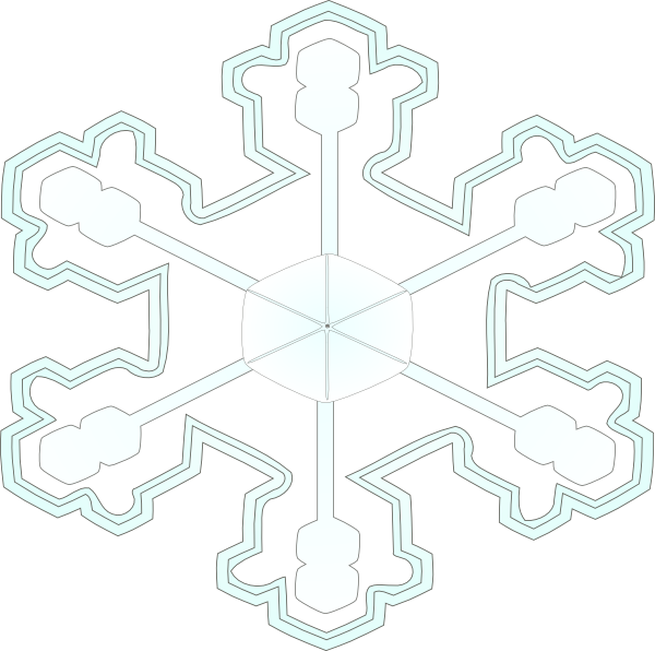 Free Vector Snowflake 3 Clip Art - Snowflake Clip Art (600x596), Png Download