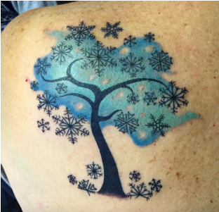 21 Gorgeous Snowflake Tattoos To Inspire Your Ink - Tattoo (500x300), Png Download