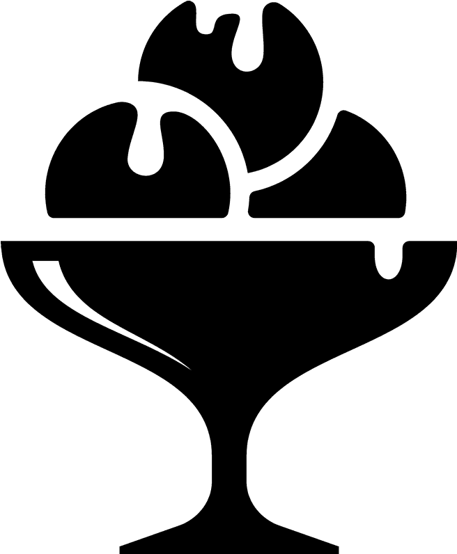 Ice Cream Sundae Rubber Stamp - Ice Cream Sundae Silhouette (800x800), Png Download