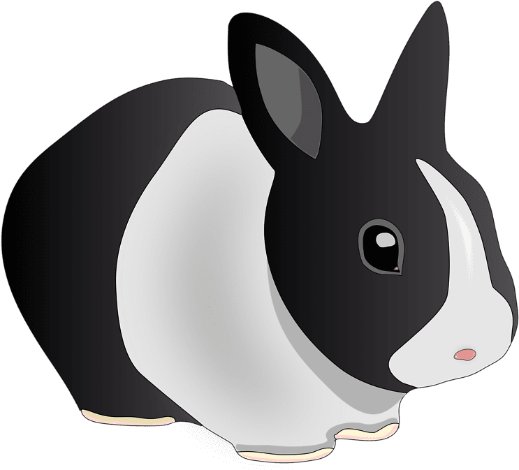 Black And White Rabbit - Rabbit Clip Art (958x678), Png Download