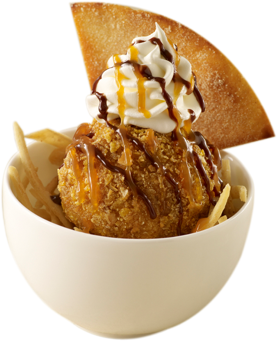 Deep Fried Bananas & Ice Cream Png - Cartoon Fried Ice Cream (998x1195), Png Download