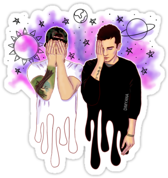 Twenty One Pilots Inspired T-shirts, Cases, Stickers, - Stickers Tumblr Twenty One Pilots (375x360), Png Download