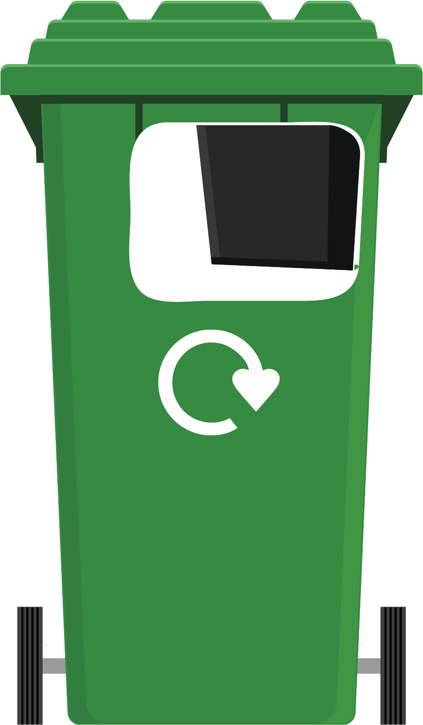 Green Lidded Bin - Compost Bin Brown Egg (900x1500), Png Download