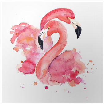Flamingo Watercolor (400x400), Png Download