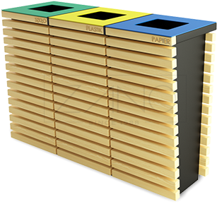 Metal Recycle Bins With Special Colour Comunication - Kosz Do Segregacji Odpadów (450x330), Png Download