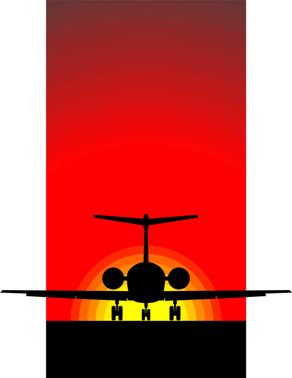 Sunset Silhouette Png - Aircraft Silhouette Clip Art (958x1240), Png Download