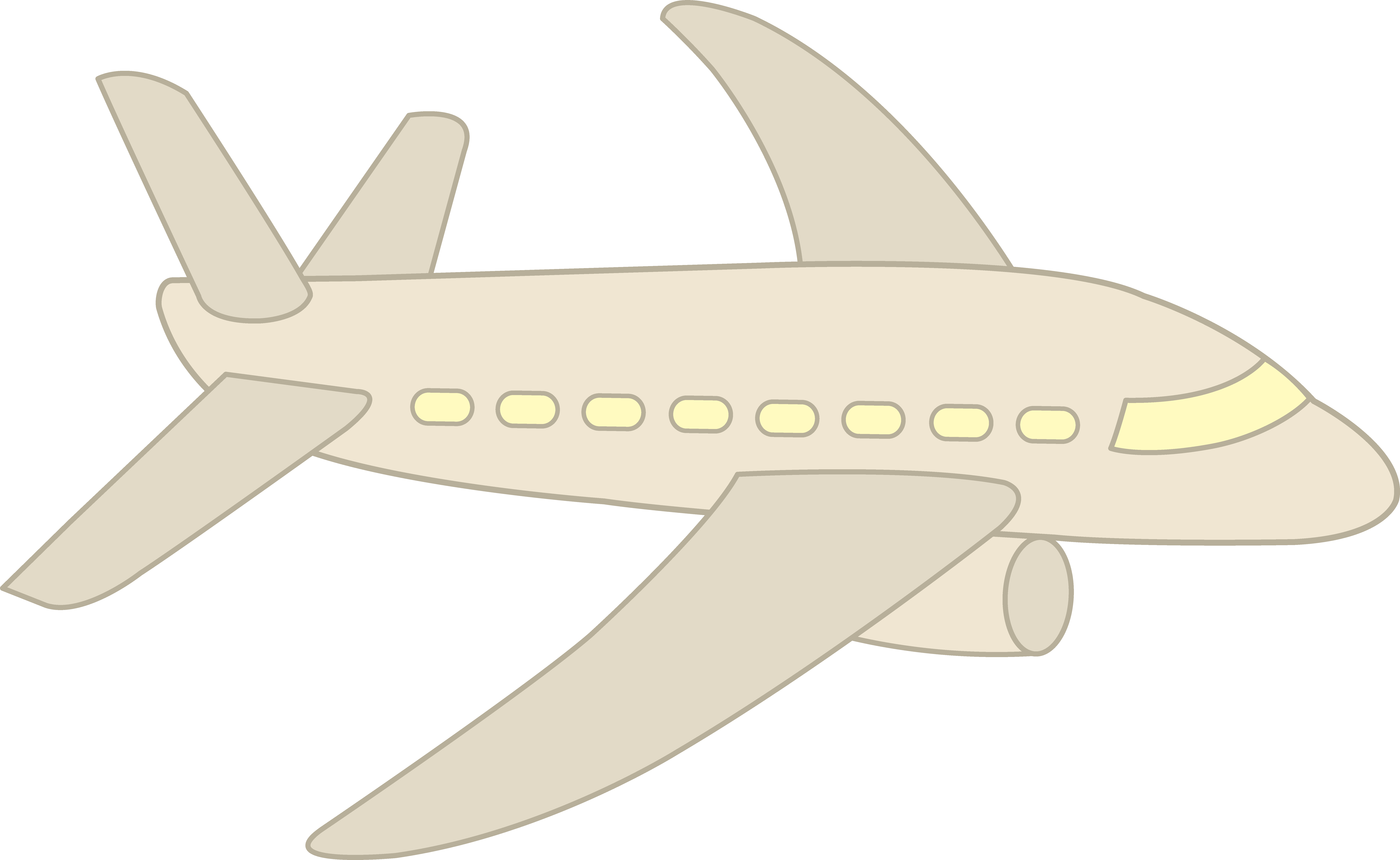 Banner Royalty Free Stock Clipart Airplane (8994x5527), Png Download