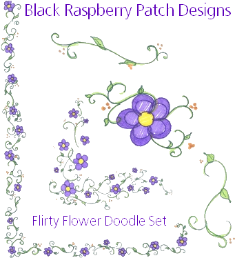 Flirty Flower Doodle Preview Tra - Viola (360x384), Png Download