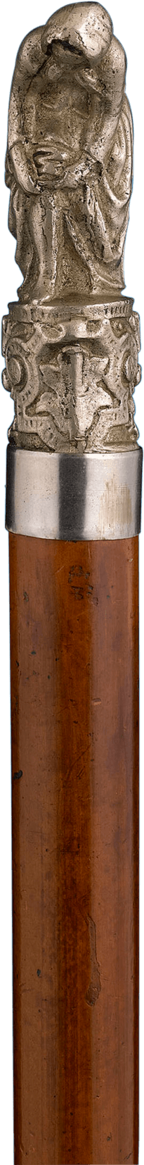 Silvered Bronze Figural Cane - Bullet (1750x1750), Png Download