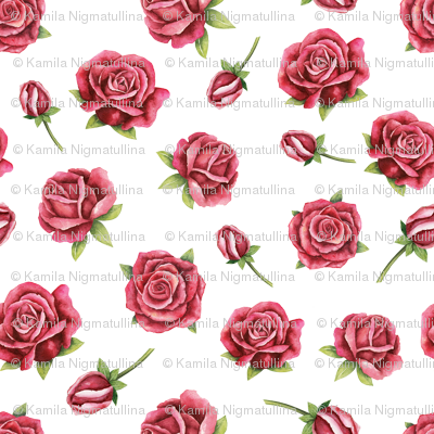 Watercolor Roses On White Small - Watercolor Painting (400x400), Png Download