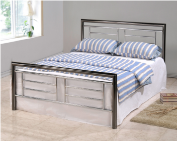 King Size Steel Bed (351x470), Png Download