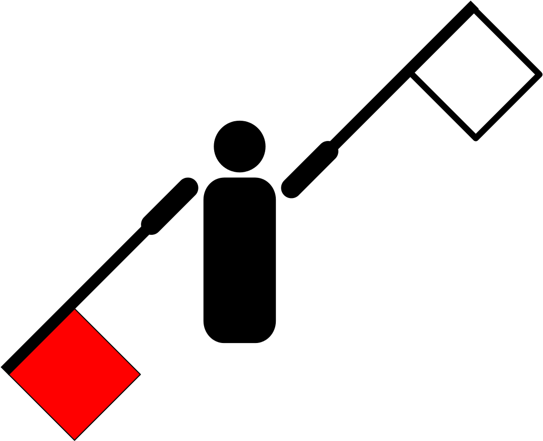 Japanese Semaphore Basic Stroke - Semaphore K (600x500), Png Download