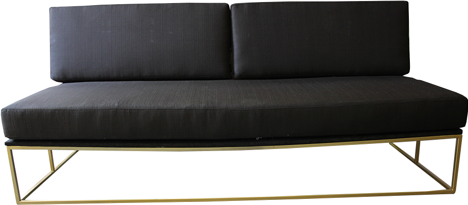 Metal Frame Black Couch - Studio Couch (1000x1000), Png Download