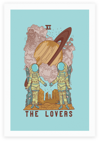 This Design Is A Reimagining Of The Lovers Tarot Card - The Lovers (484x484), Png Download