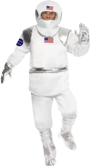 Take One Giant Leap In The Adult Astronaut Space Suit - Spaceman Costume White Smiffys (366x580), Png Download