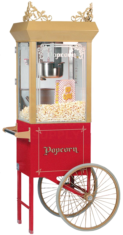 Great For Movie Nights, Carnivals, Block Parties, School - Gold Medal 18" Popcorn Cart, Red (864x792), Png Download