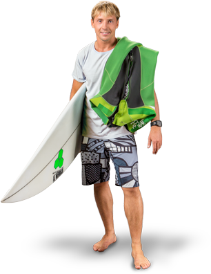 Man With Surfing Board Png Image - Man With Surf Board Png (322x402), Png Download