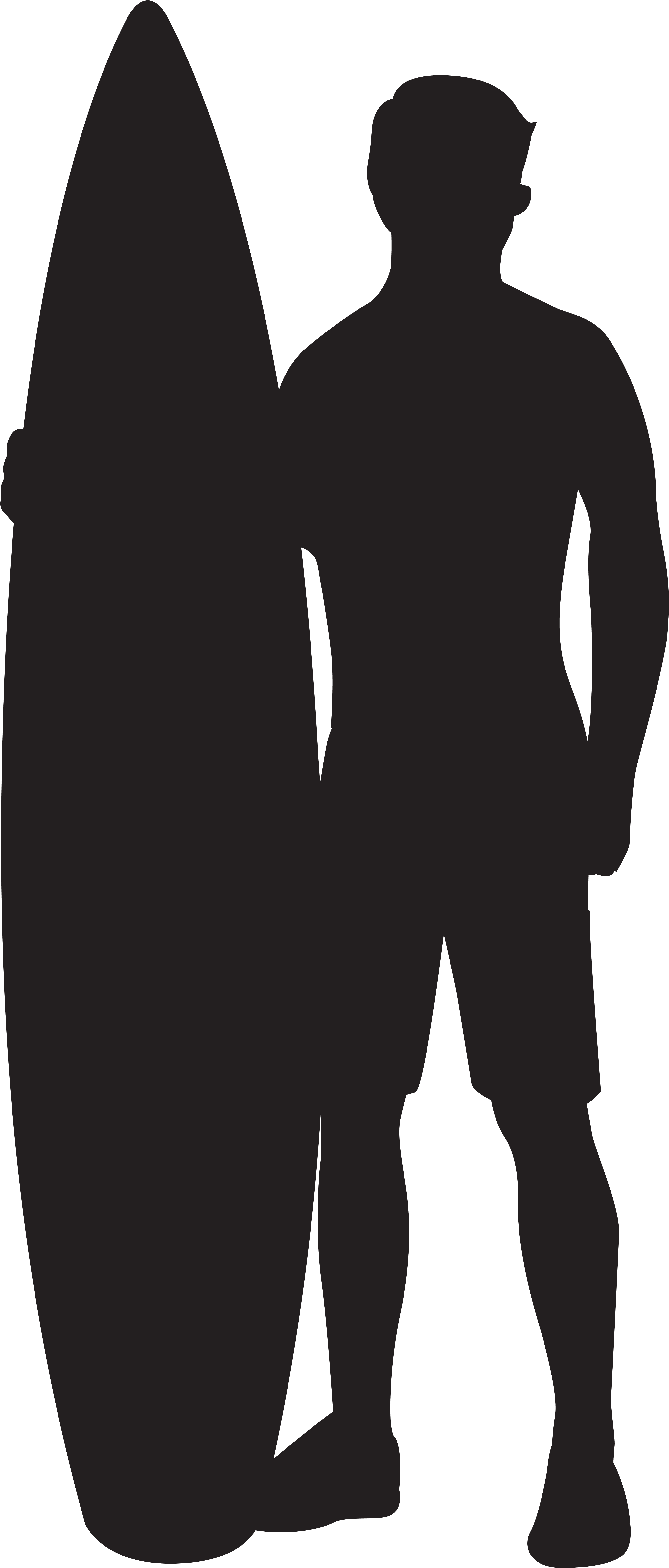 Surfer Silhouette Clip Art (3511x8000), Png Download