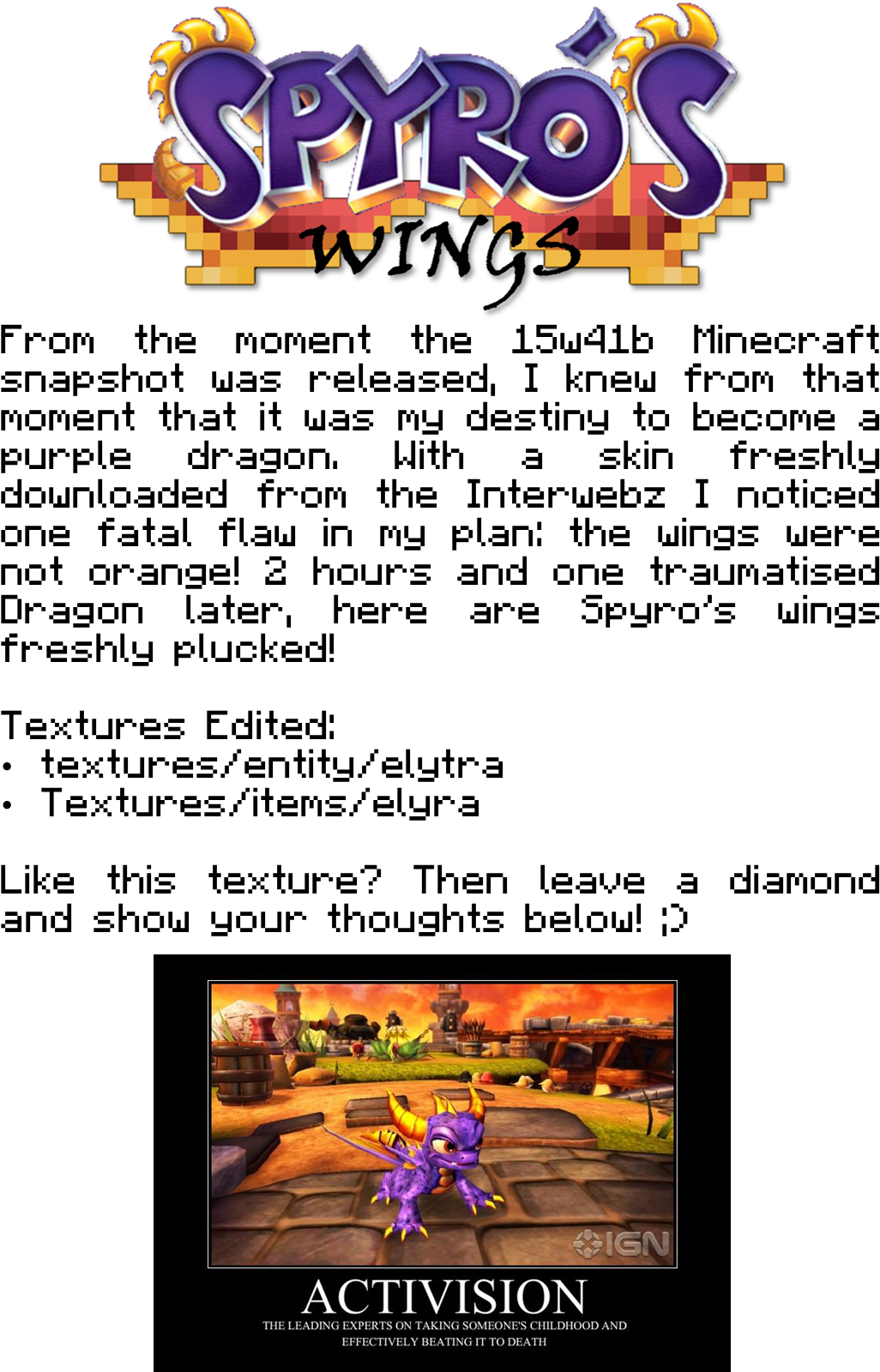 Spyro The Dragon's Elytra Wings [1 - Activision Skylanders: Spyro's Adventure Pack (1125x1625), Png Download
