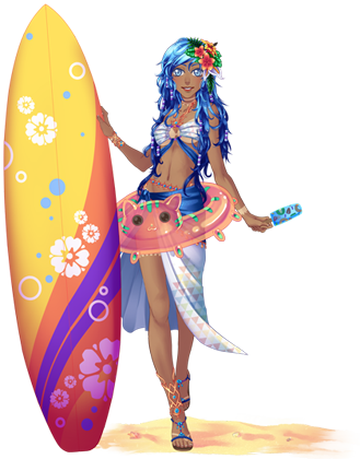 Outfit Salty Surfer - Eldarya Summer Event 2016 (329x420), Png Download