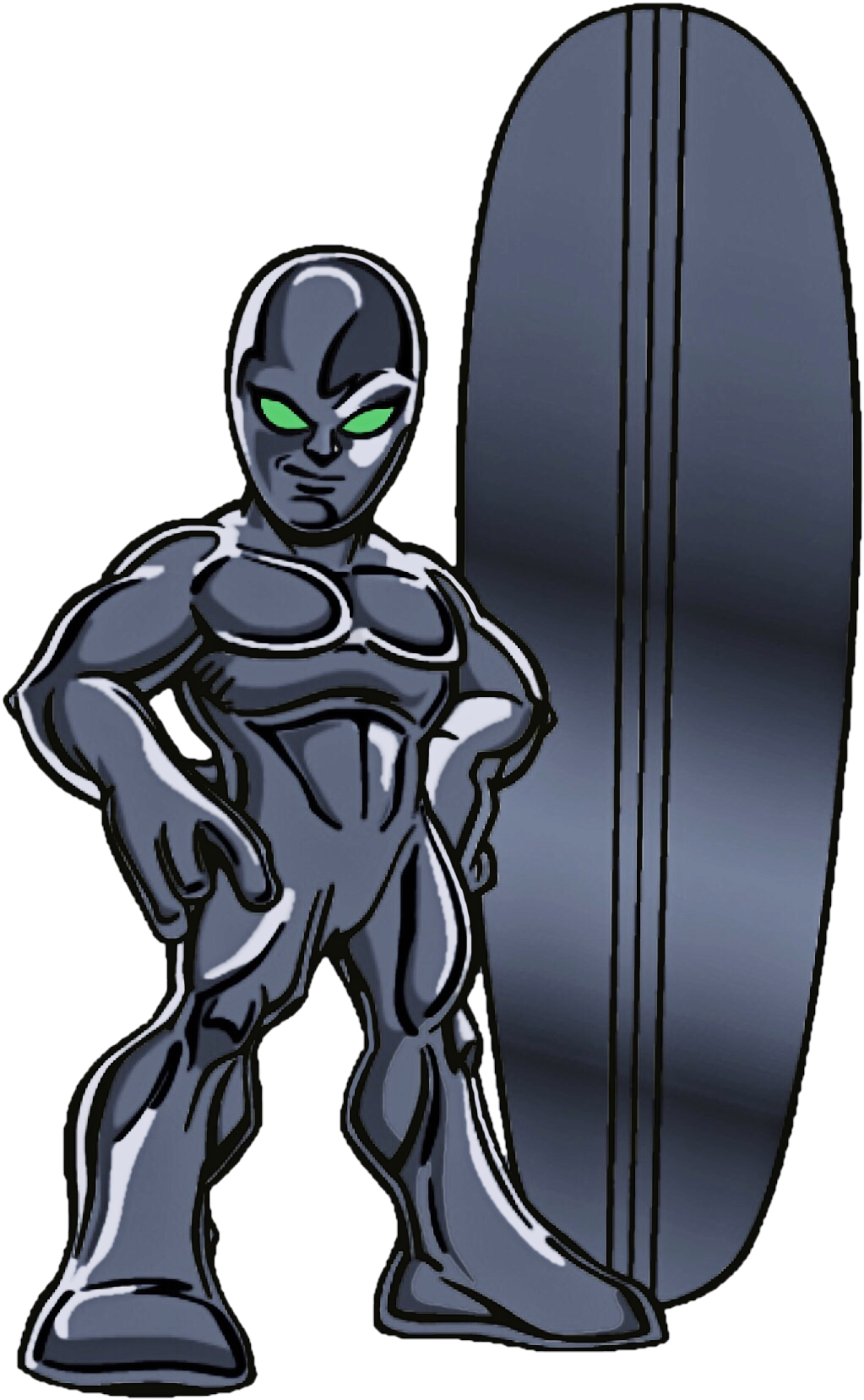 Dark Surfer Shs - Super Hero Squad Show Silver Surfer (1152x1689), Png Download