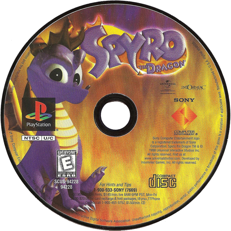Spyro The Dragon - Playstation Spyro The Dragon 1998 (800x801), Png Download
