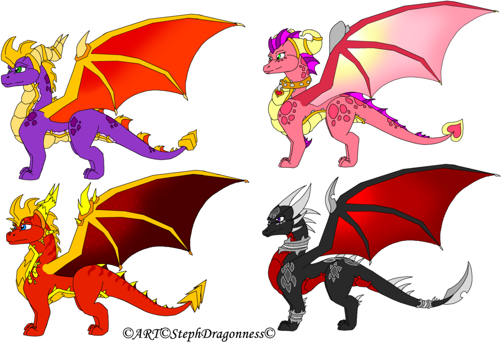 Spyro Ember Flame Cynder By Stephdragonness Spyro The - Spyro (1024x695), Png Download