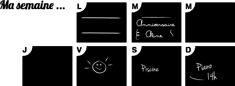 Sticker Ardoise Ma Semaine Ambiance Sticker Ardoise - Jpeg (800x800), Png Download