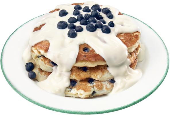 Blueberry Fields - Coras Pancakes (592x400), Png Download