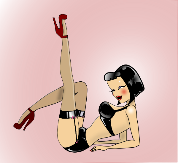 Retro Pinup Ii Clipart Png (600x551), Png Download