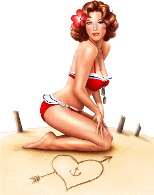 Photo - Pin Up Sexy (530x707), Png Download